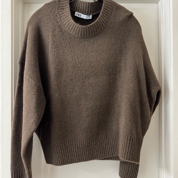 Zara Sweaters - Zara Women's Cozy Brown Crew Neck Sweater